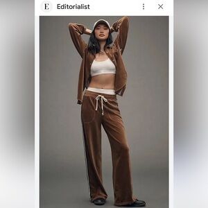 Sundry Chocolate Velour Track Pants